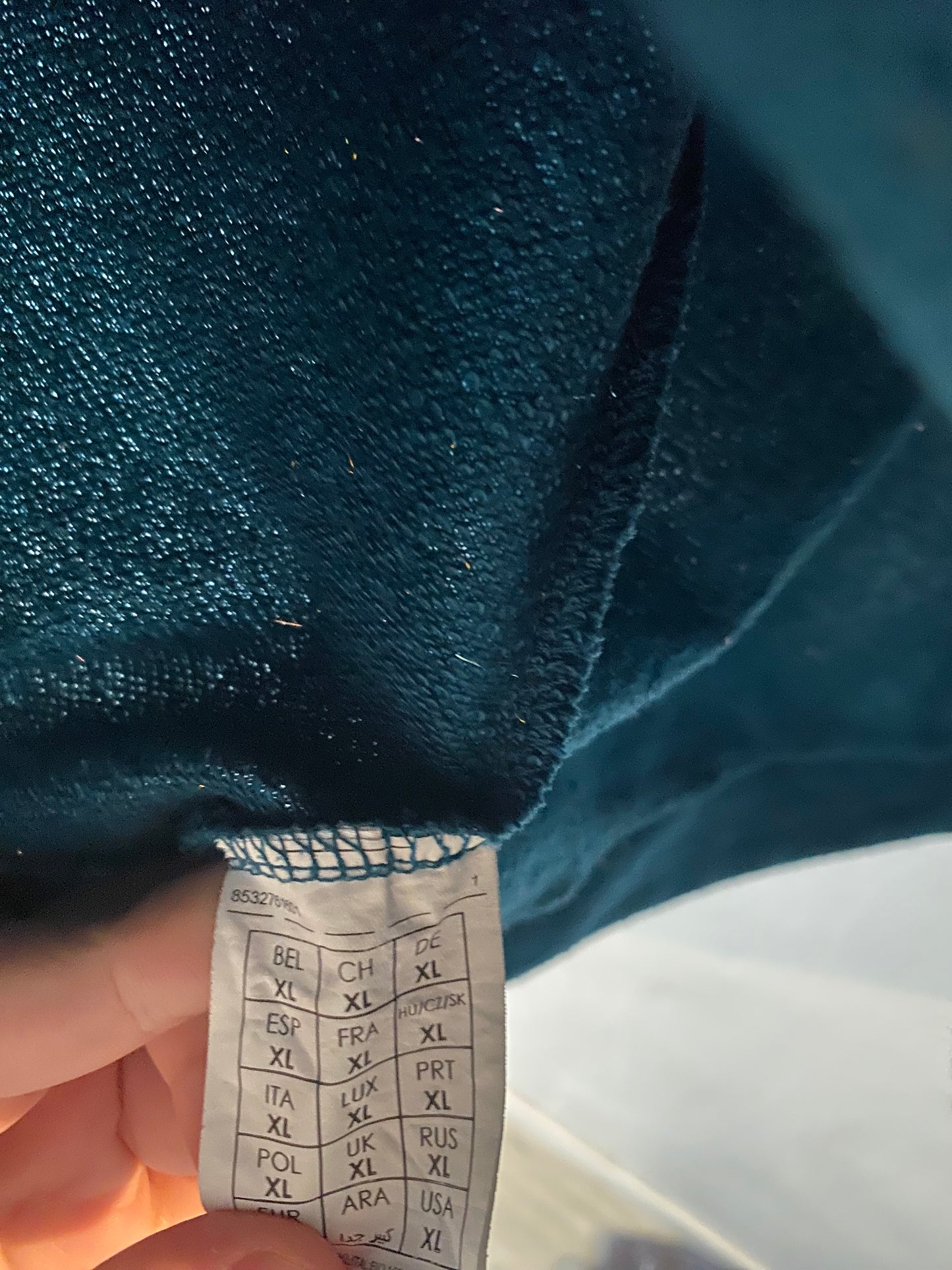 sweat à capuche bleu canard pailleté – taille xl (correspond l) promod