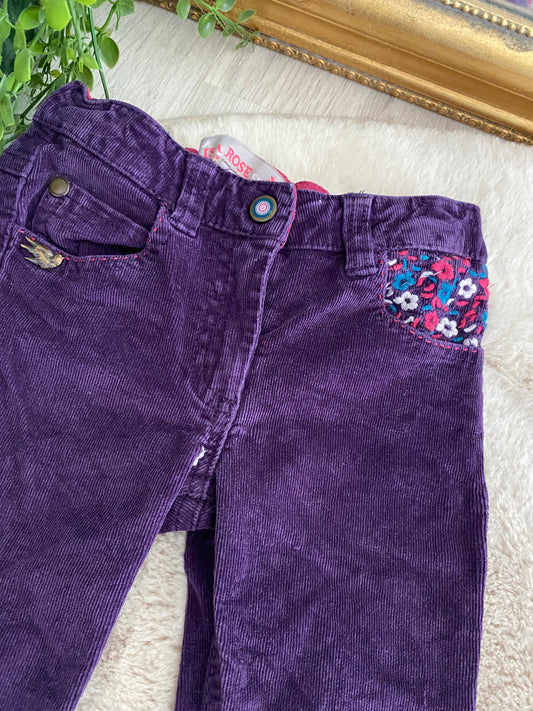 🌸 Pantalon violet à fleurs – Lisa Rose – 5 ans