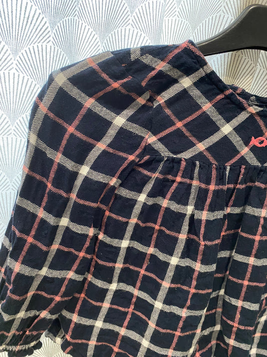 Blouse marine à traits rose et blanc – 5 ans – Un Week-end à la Mer