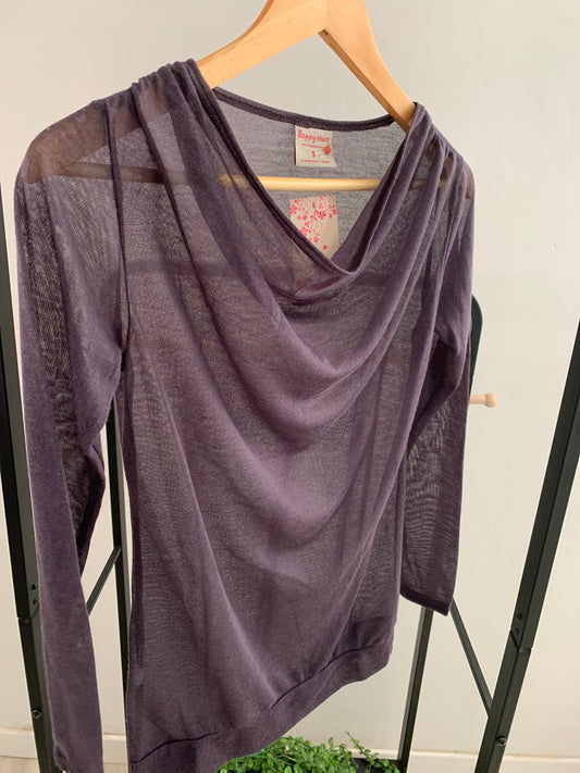 Haut violet transparent S