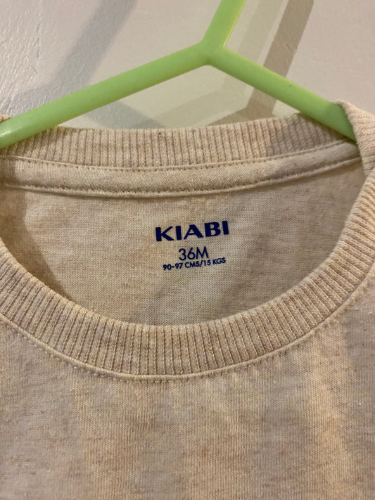haut de pyjama léger beige – motifs noël – 36 mois – kiabi