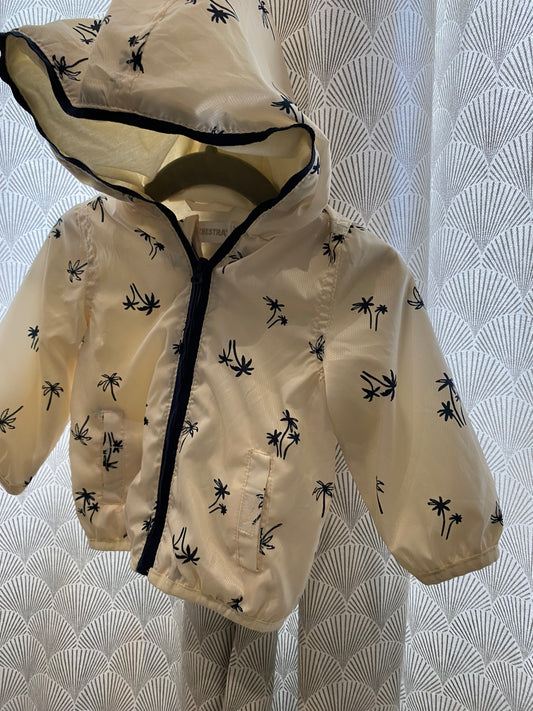Coupe-vent beige motif palmier – Orchestra – 3 mois