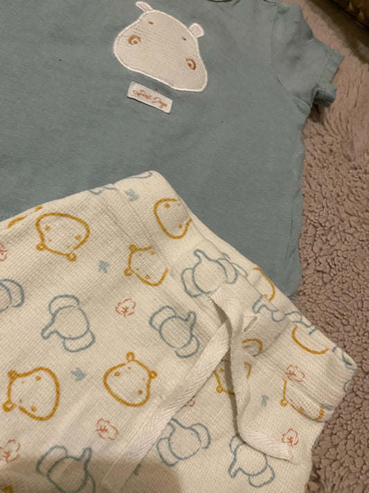 Ensemble 3 mois – Motif hippopotame – Orchestra – Comme neuf