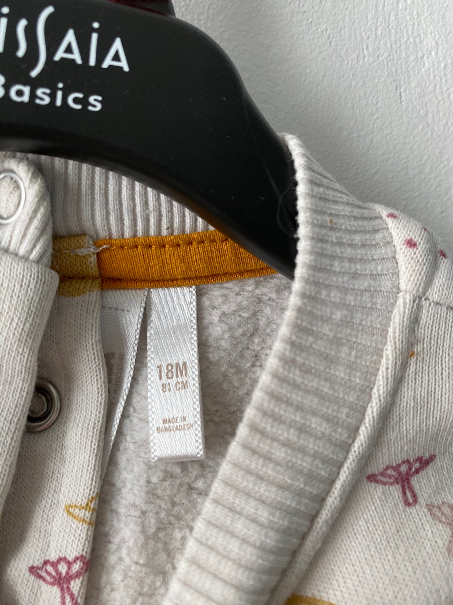 Sweat bébé beige motif automne – Bordeaux & rose – 18 mois – Orchestra