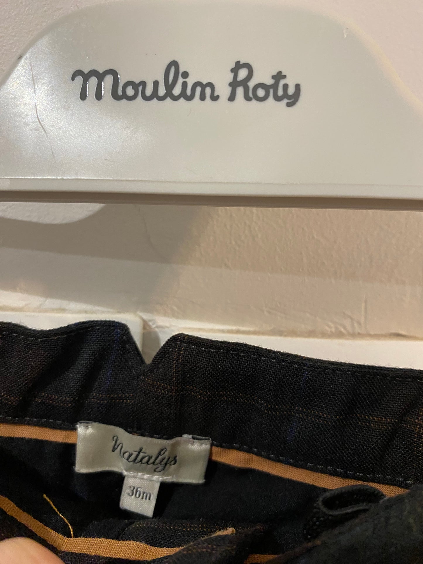 Pantalon cigarette à carreaux – 36 mois – Natalys