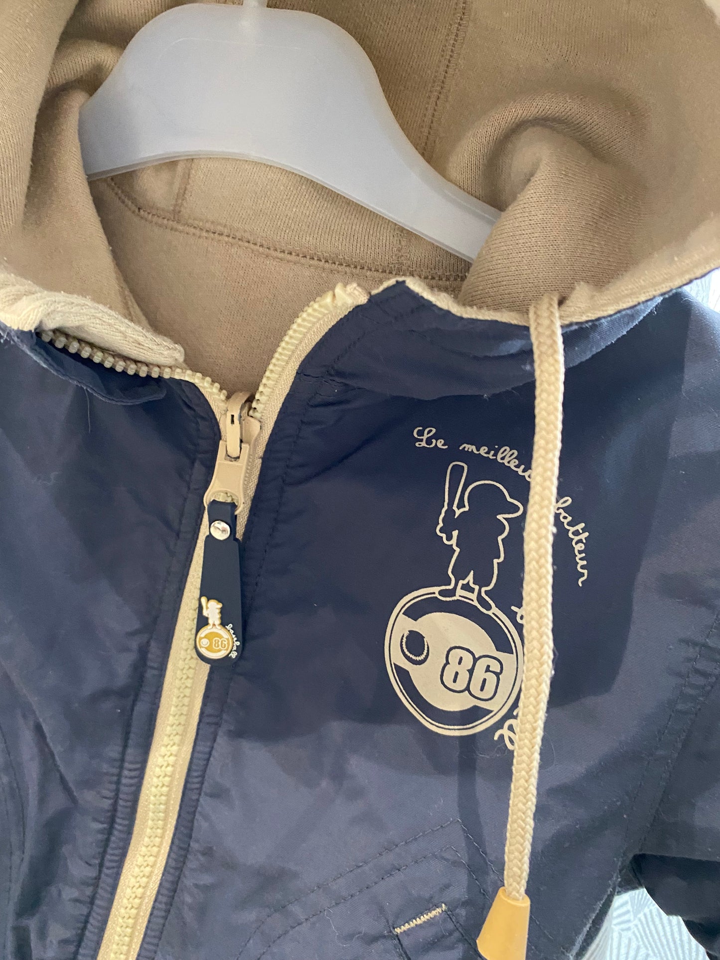 Blouson gris et beige – DPAM – 3 ans