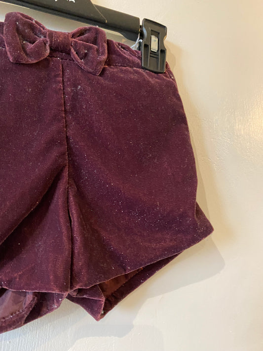 short bordeaux à paillettes effet velours – 4/6 ans – H&M