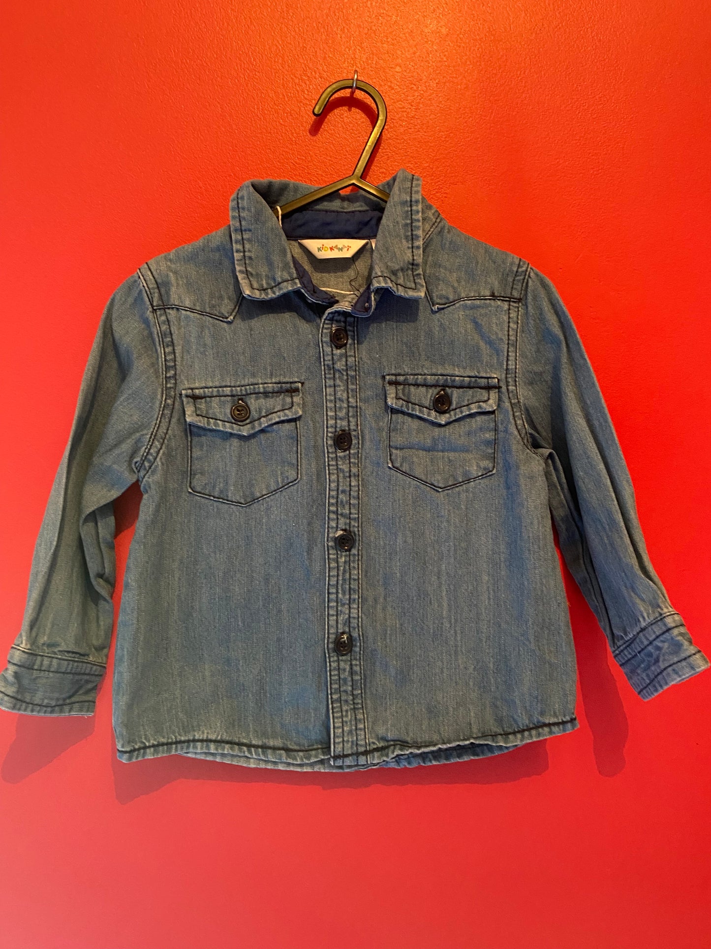 Chemise effet jean à boutons – Kidkanaï – 24 mois