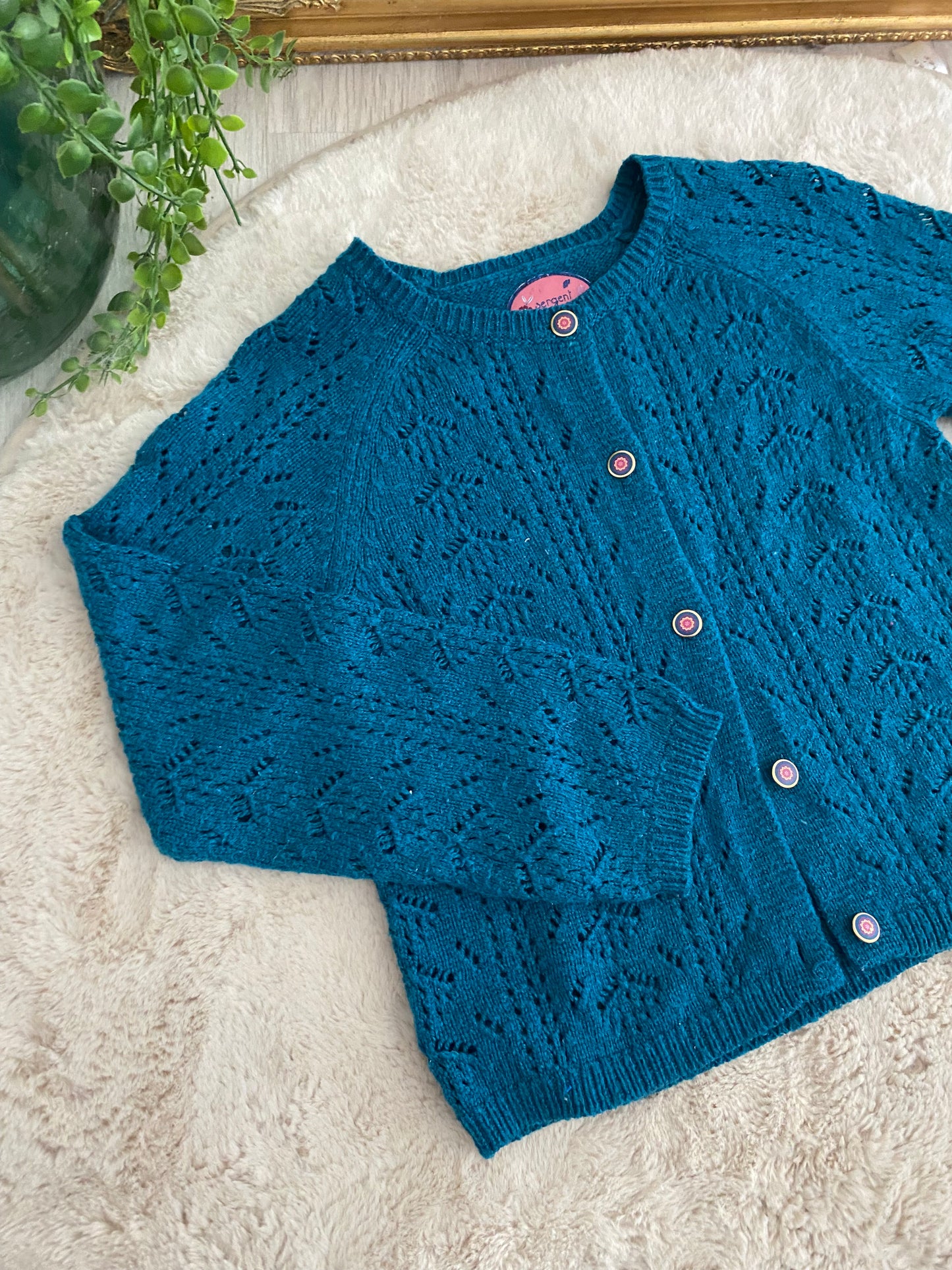 Gilet ajouré bleu – 8 ans