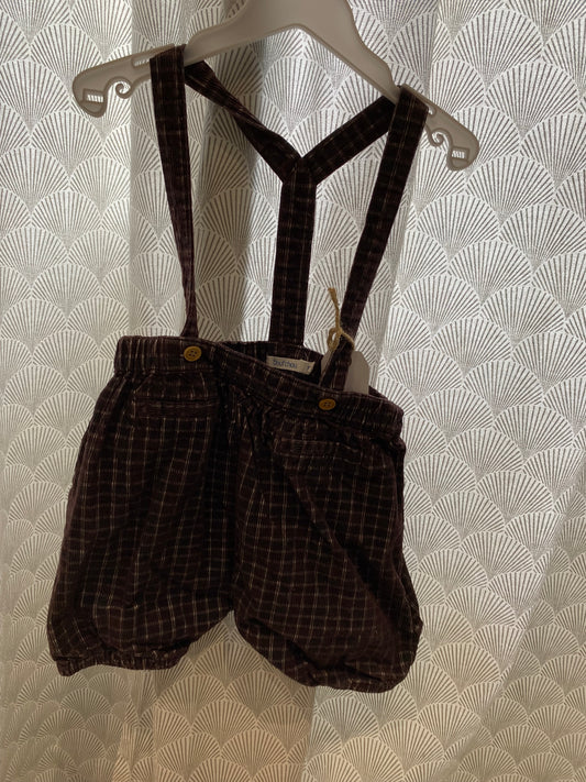 Bomber à bretelles chic à carreaux – 12 mois – Bout’chou