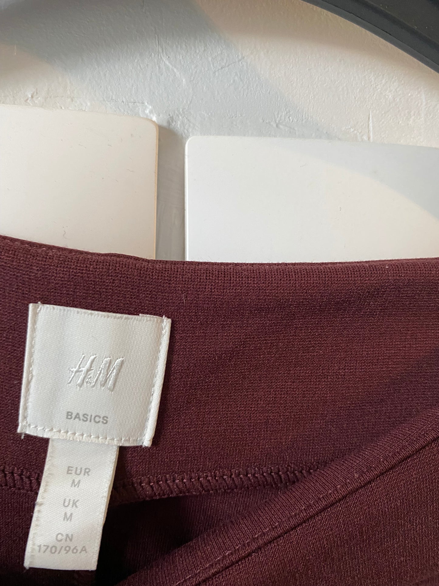 Robe bordeaux manches longues – M – H&M