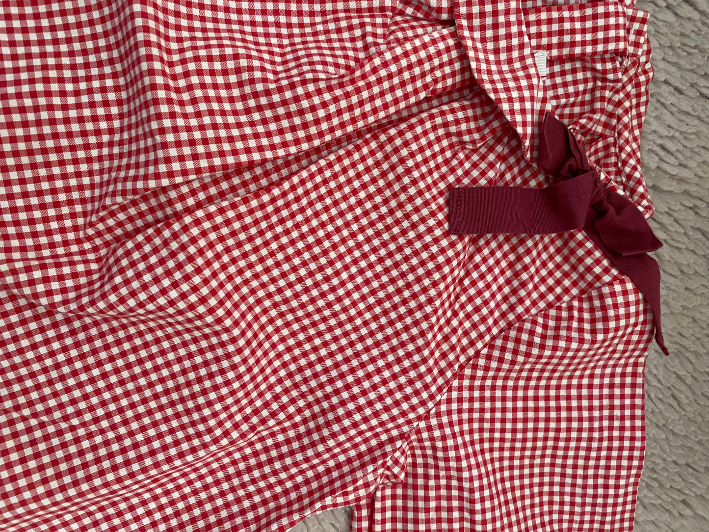 🎀 Blouse rouge et blanche avec nœud – Jacadi – 18 mois