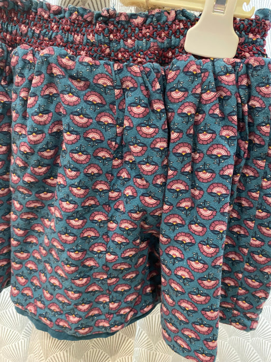 Jupe bleu canard à fleurs – 5 ans – Sergent Major