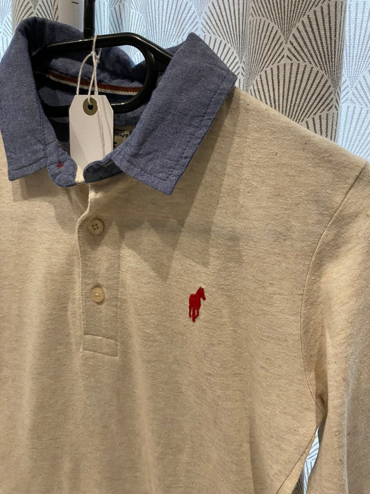 Polo beige à col bleu – 10 ans – Gentlemen Farmer