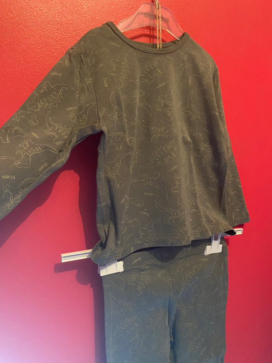 Pyjama 2 pièces dinosaures – Kaki – Kiabi – 36 mois
