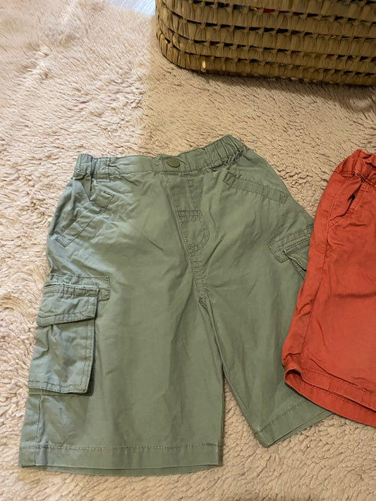 🩳 Lot 2 shorts longs bébé 18 mois – H&M + Tex – rouille & kaki – Très bon état