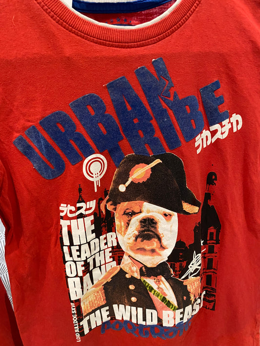 T-shirt rouge manches longues motif chien – 10 ans – Tex