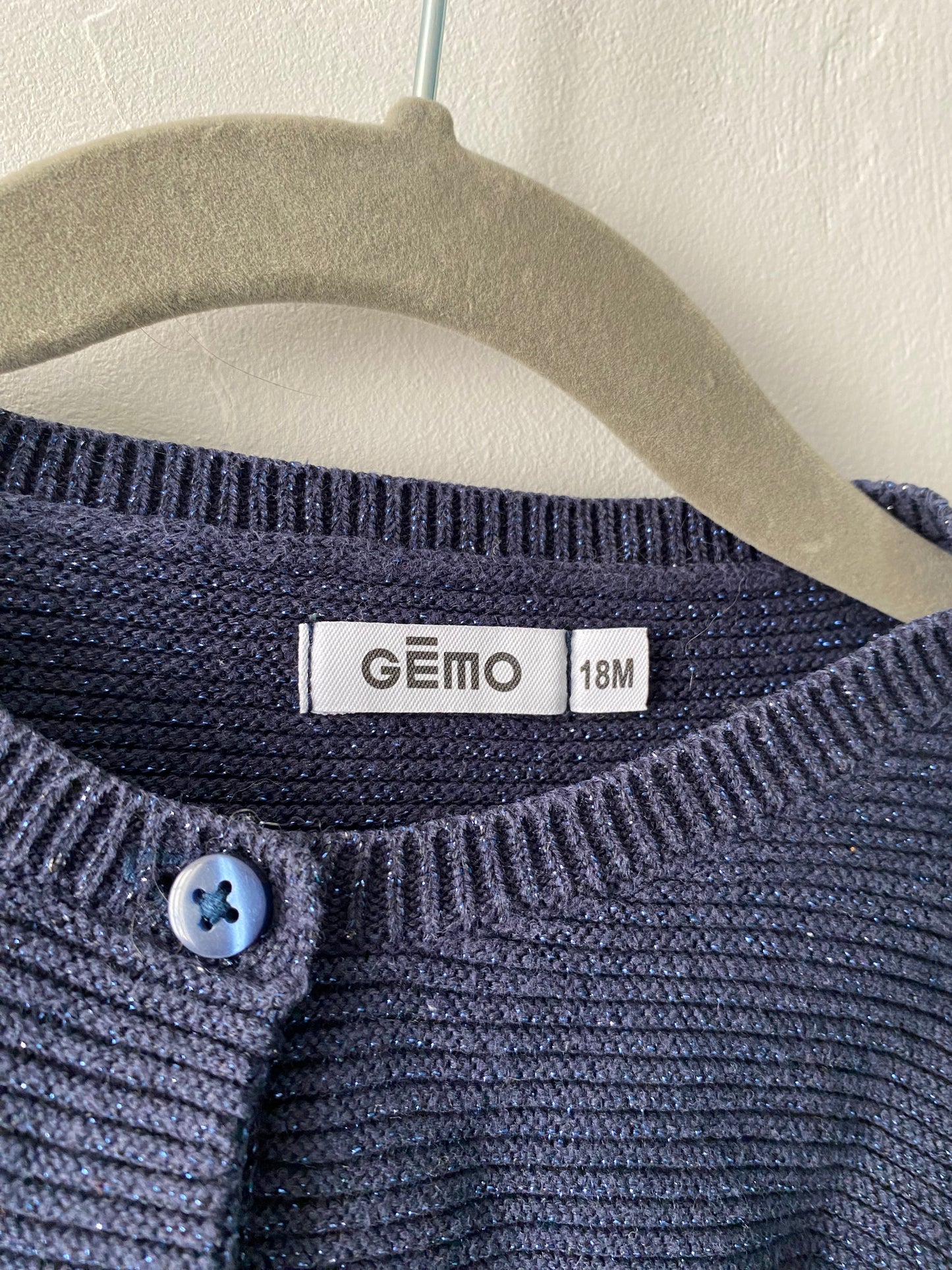 Gilet bébé marine pailleté texturé – 18 mois – Okaïdi