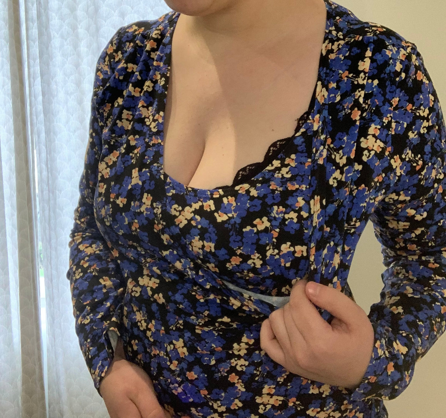 Haut a fleurs XL