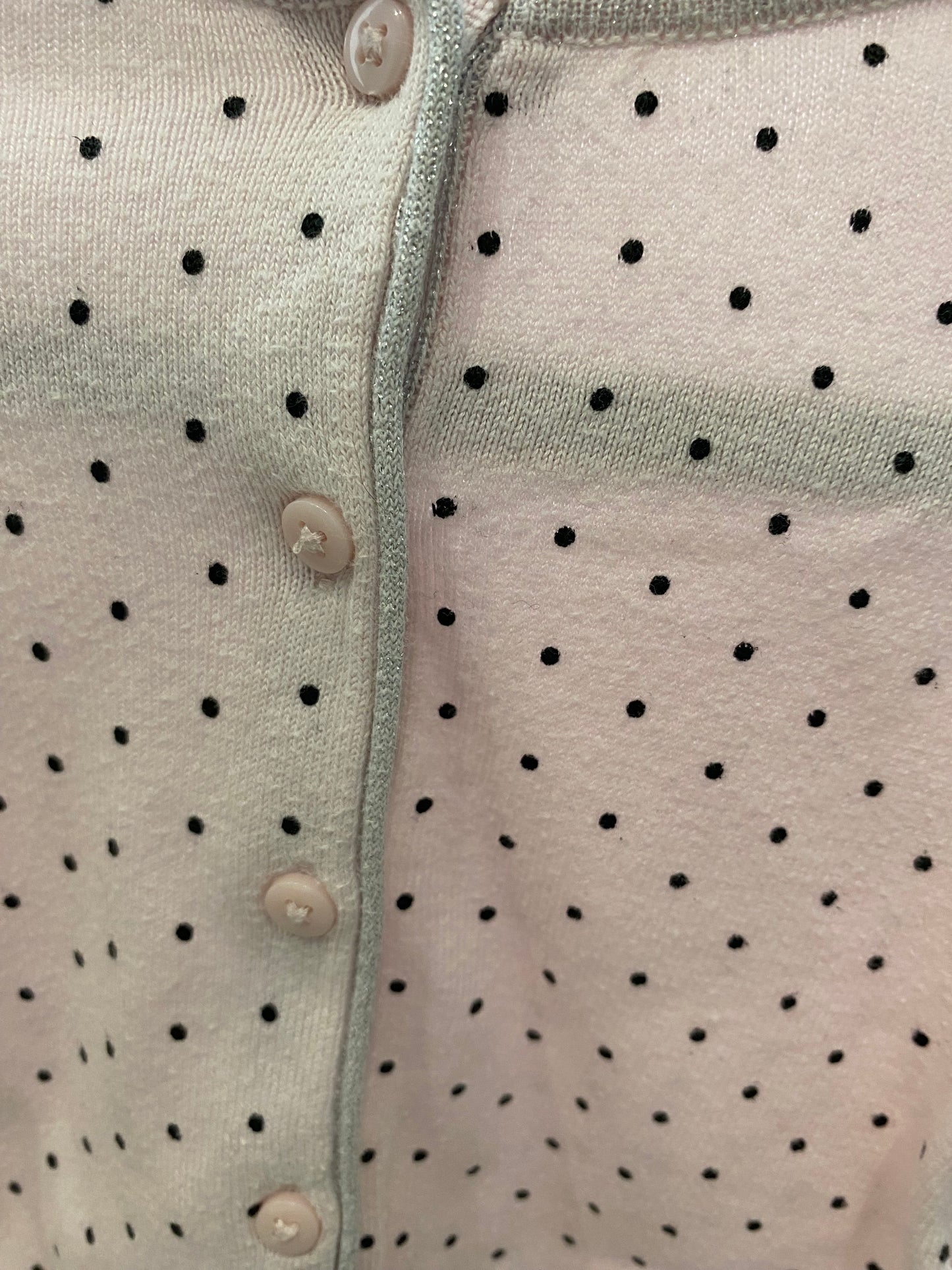 Gilet rose à pois noirs – 6 mois – Kiabi