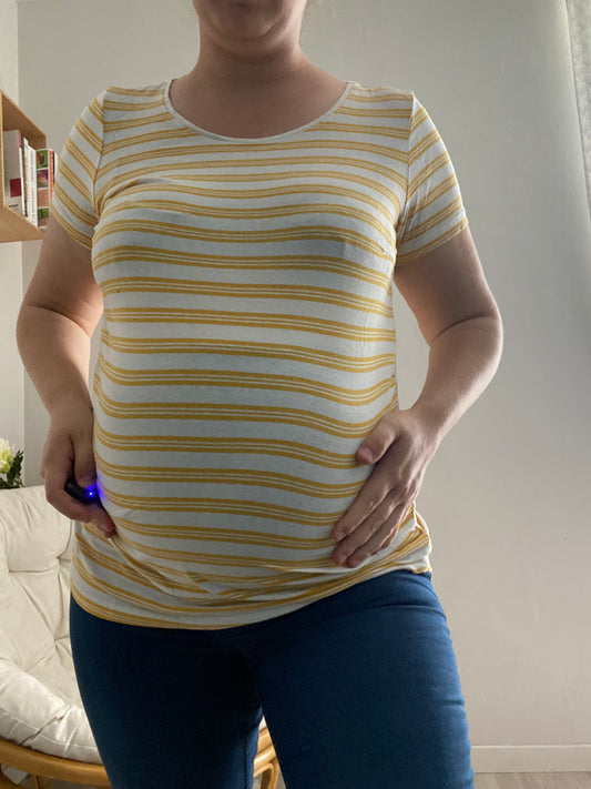 Haut rayé jaune