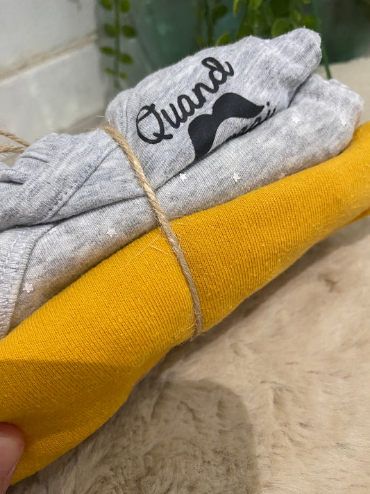 Lot de 3 bodys bébé manches longues – 1 mois – marques variées