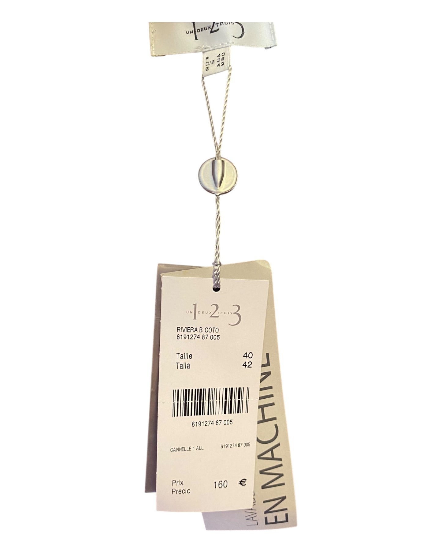 🧥 Veste blazer femme 42 – 1.2.3 Paris – marron couture beige – Neuve avec étiquette