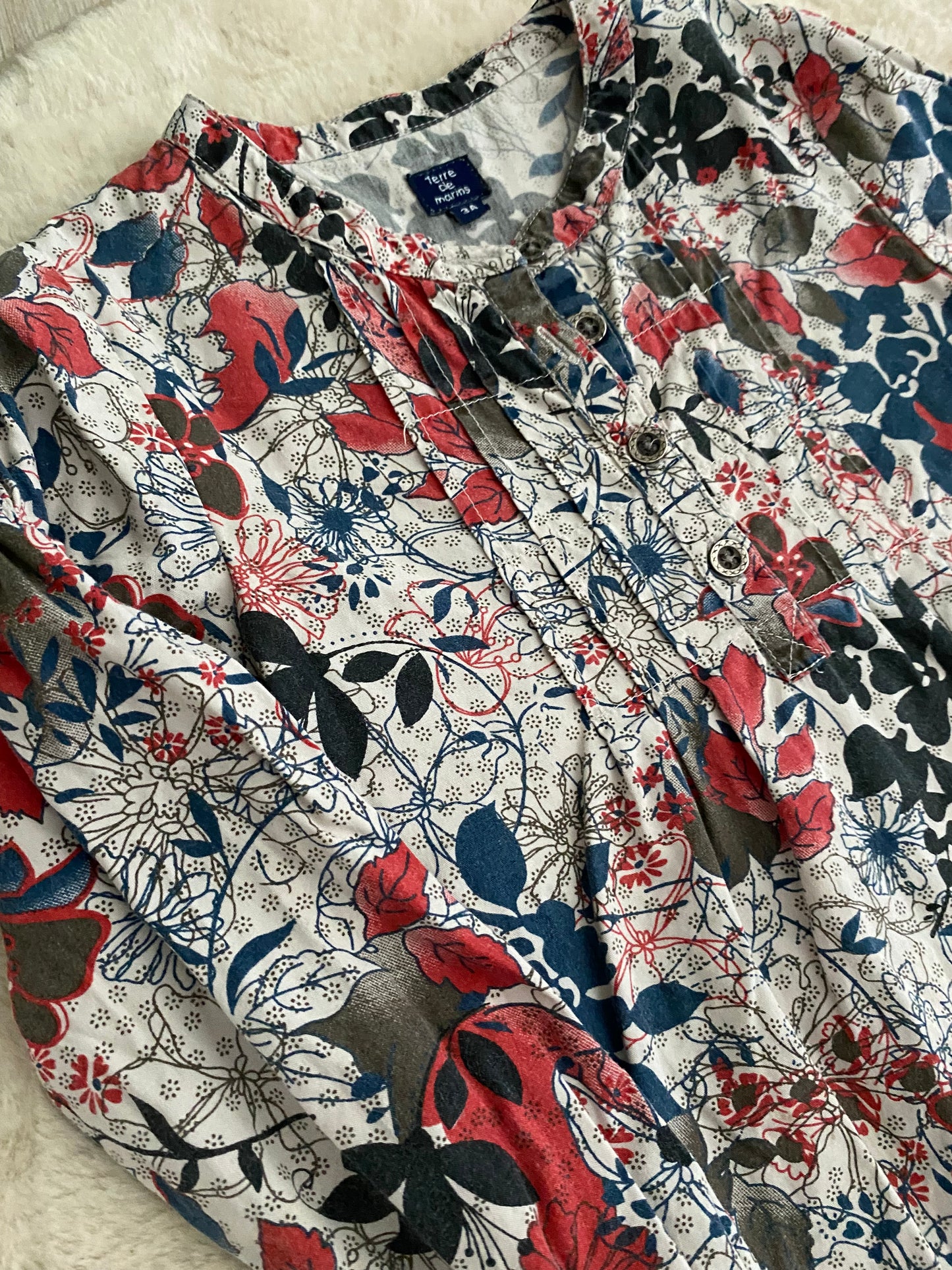 Robe grise/beige – 3 ans
