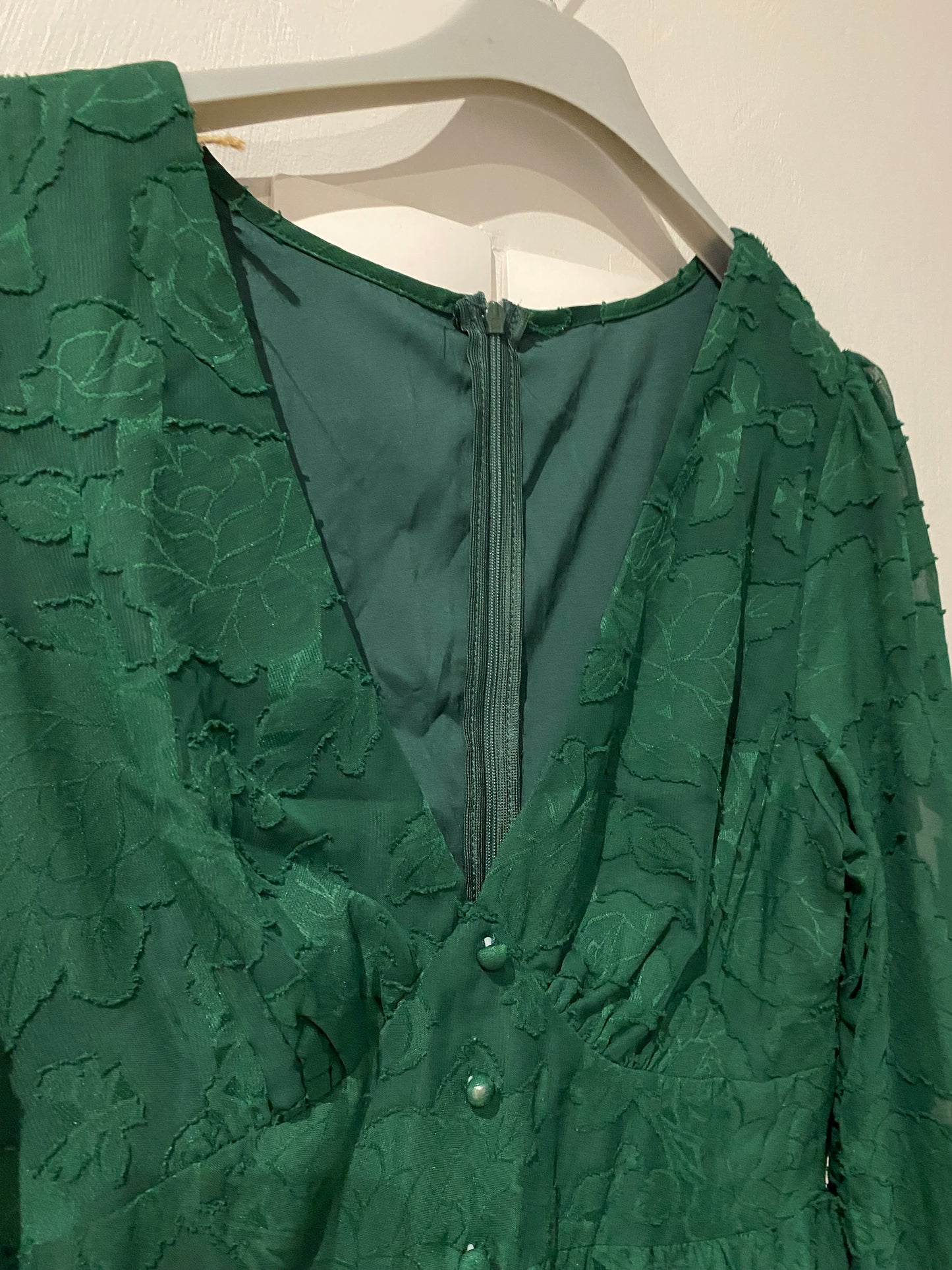 robe verte fluide – manches transparentes – taille M