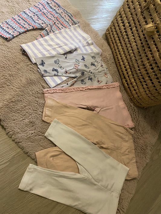 Lot 6 leggings bébé – 6 mois – Kiabi, H&M, Tex…