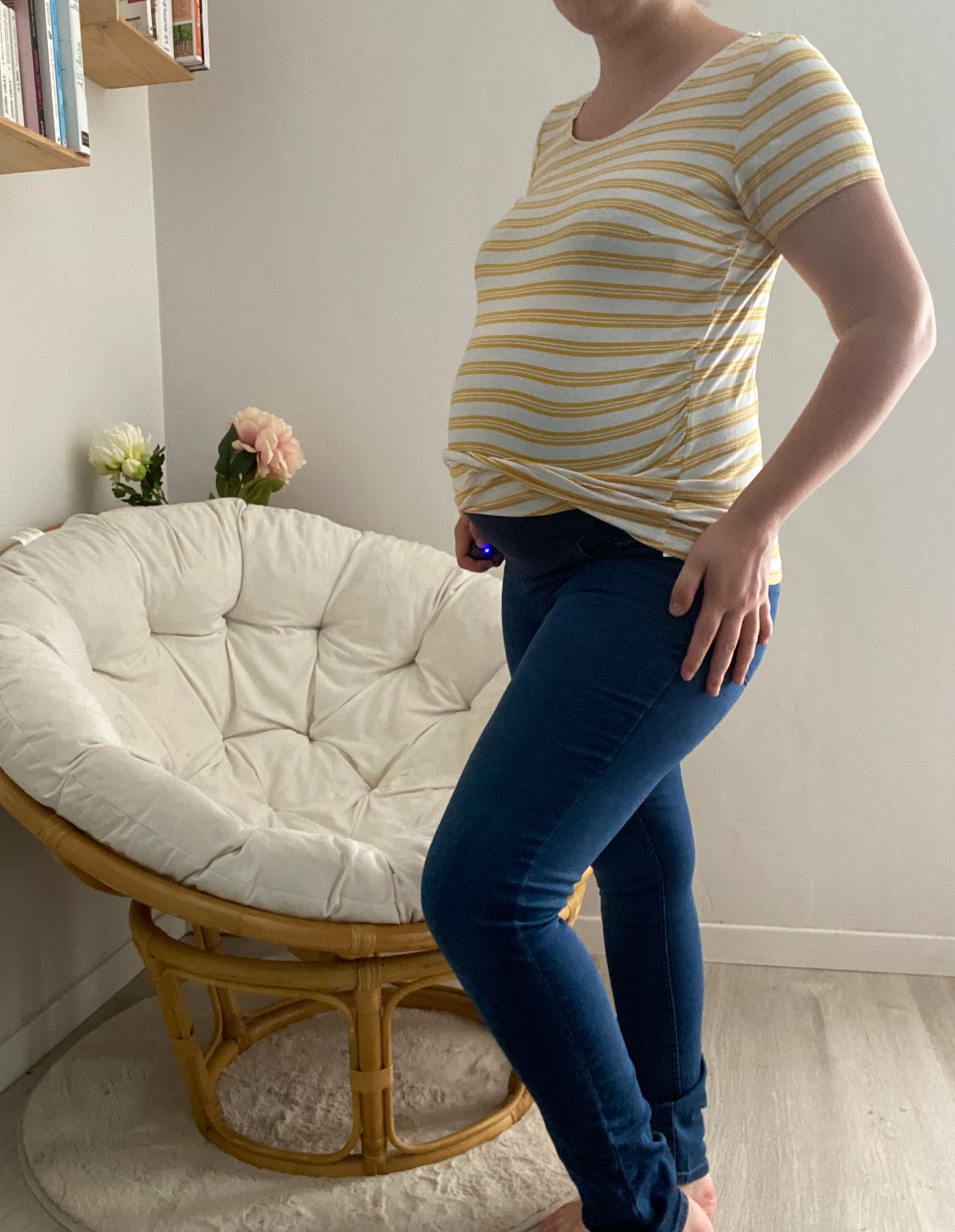 Haut rayé jaune