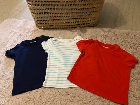 Lot 3 t-shirts basiques – Orchestra – 12 mois – Très bon état