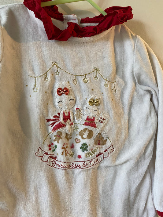 Pyjama enfant blanc motif rouge épais – 4 ans – Sergent Major
