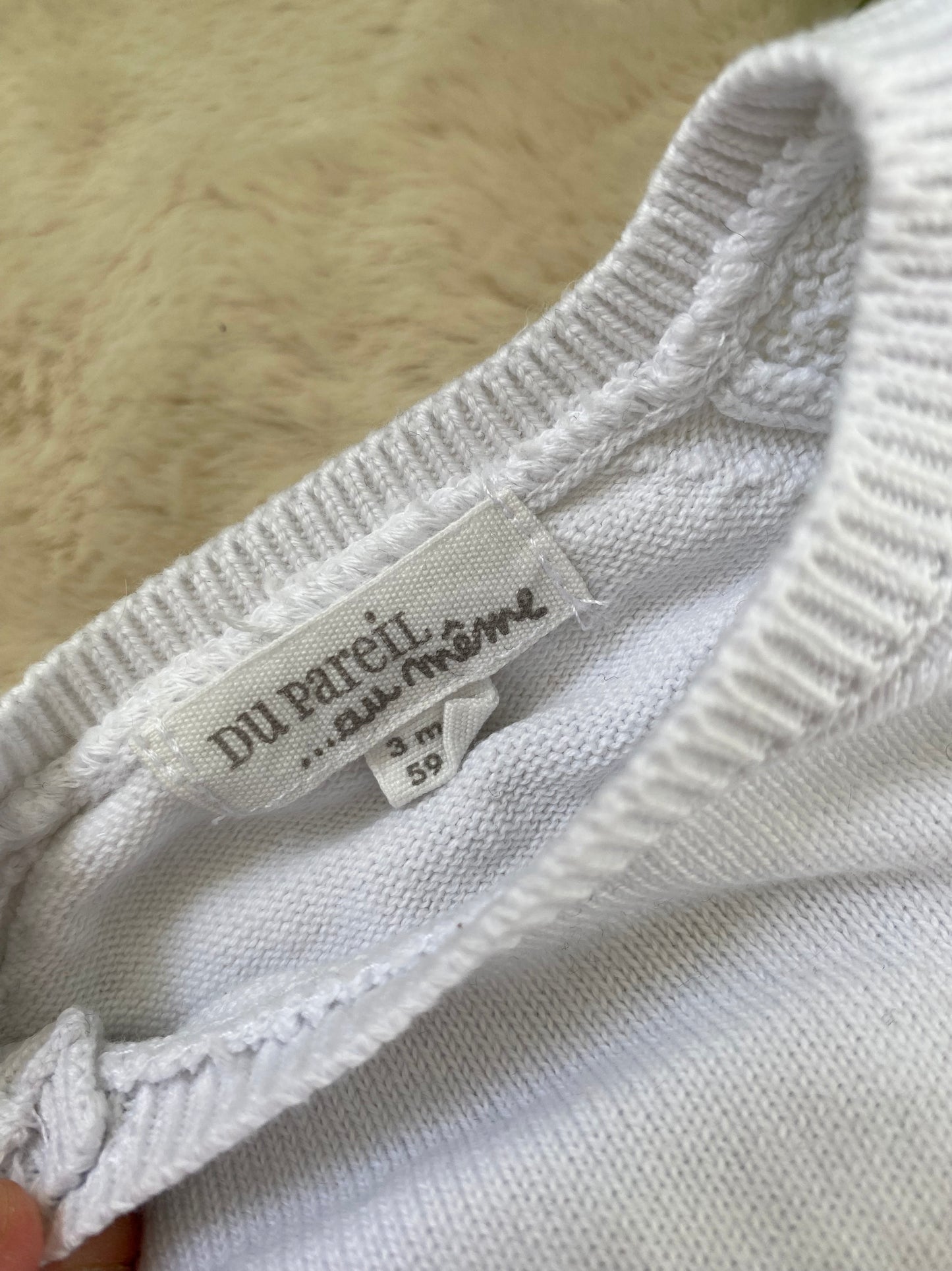 Pull blanc 3 mois