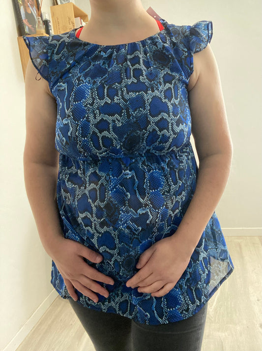 Débardeur bleu léopard