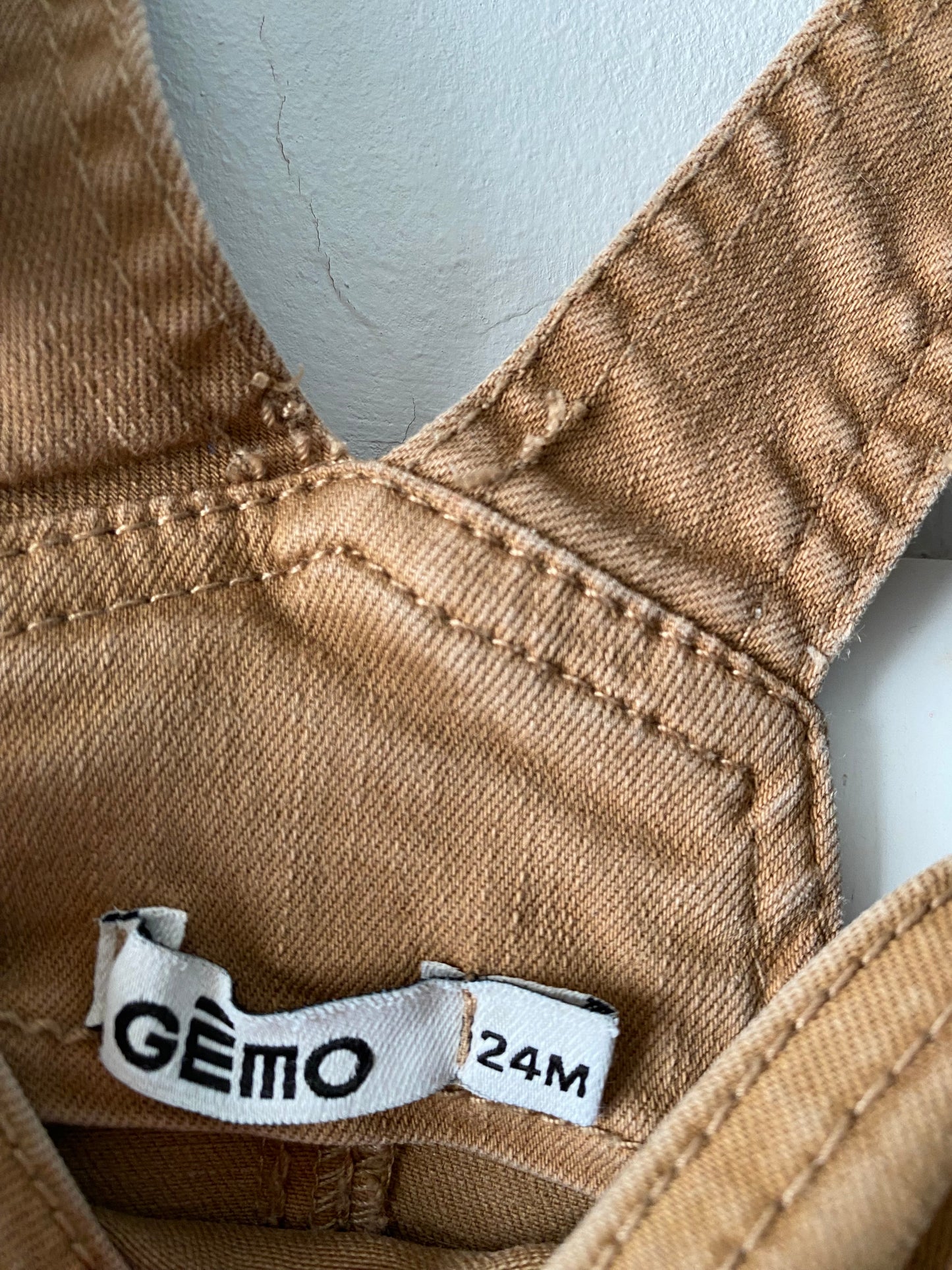 Salopette bébé effet jean marron – 24 mois – Gémo