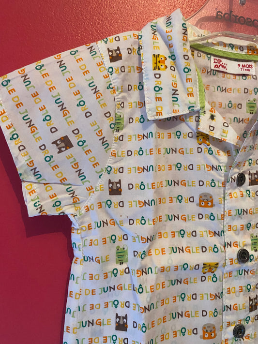 Chemise blanche à écritures colorées – Du Pareil au Même – 9 mois