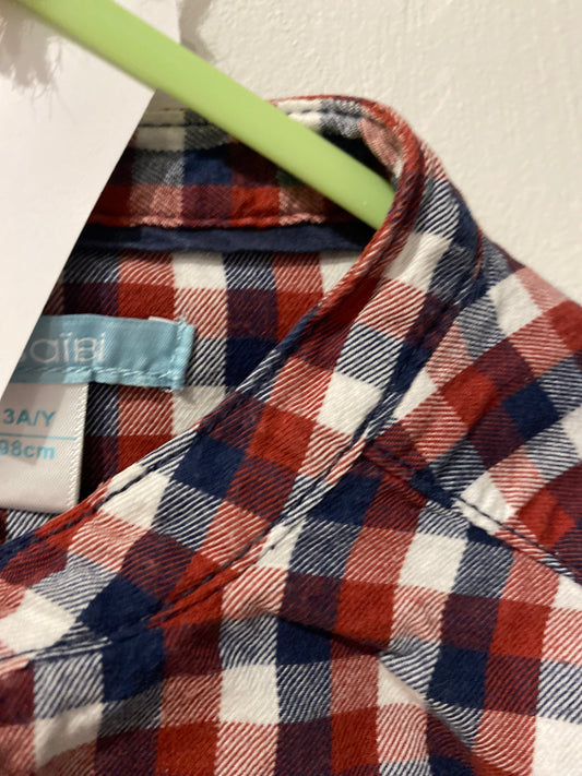 chemise à carreaux – okaïdi – 3 ans
