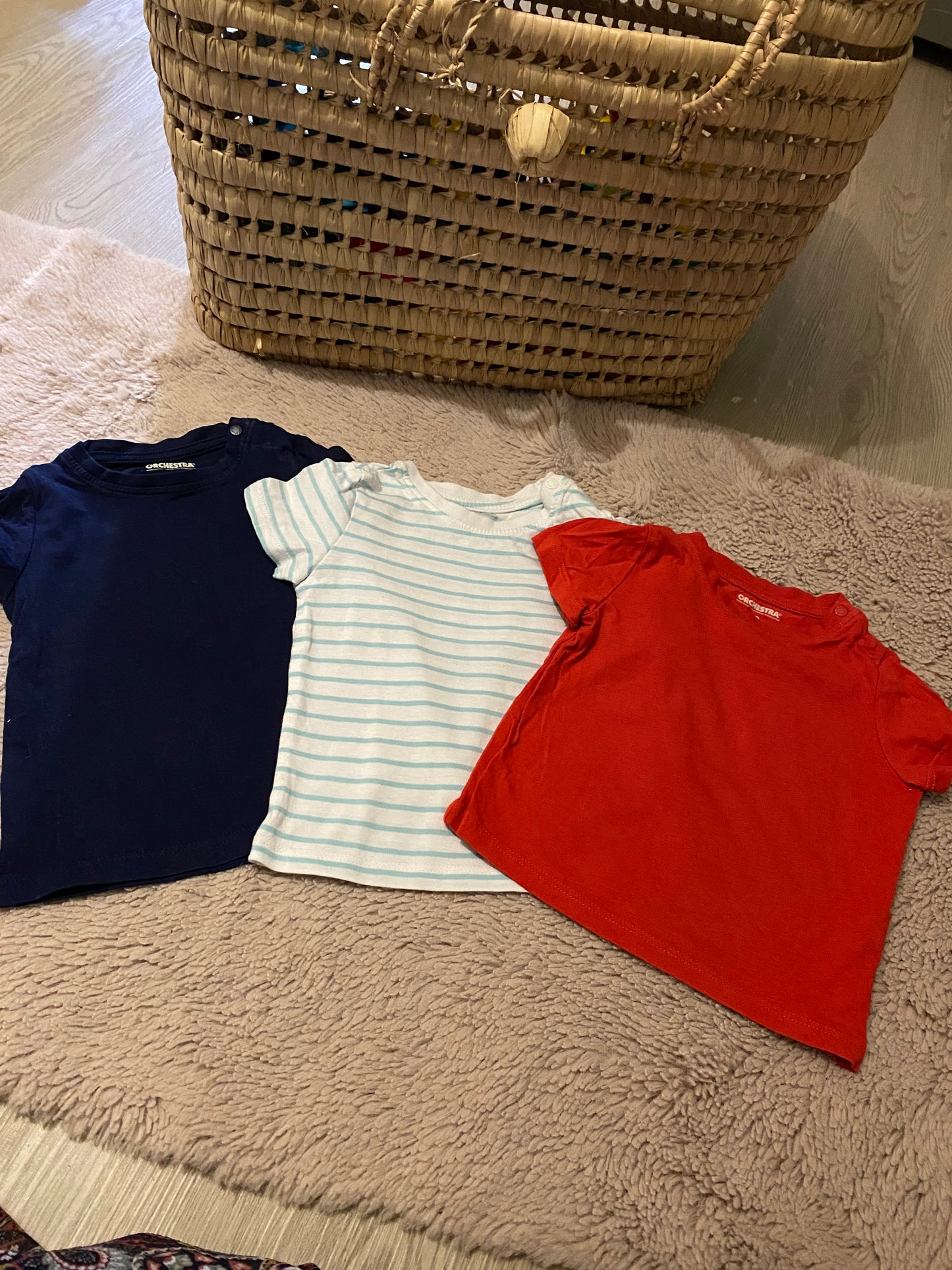 Lot 3 t-shirts basiques – Orchestra – 12 mois – Très bon état