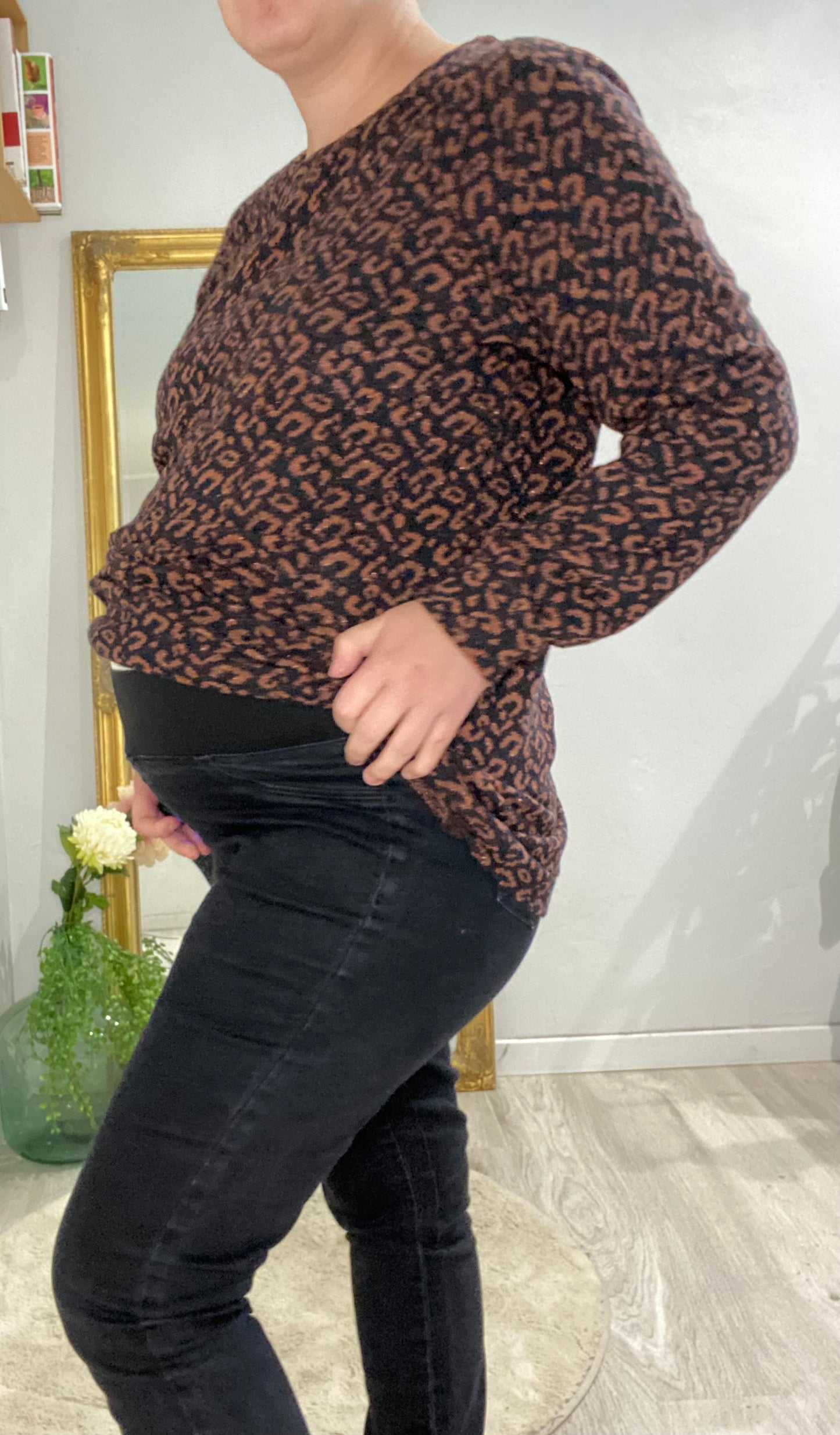 Jean noir taille XL – taille élastiquée