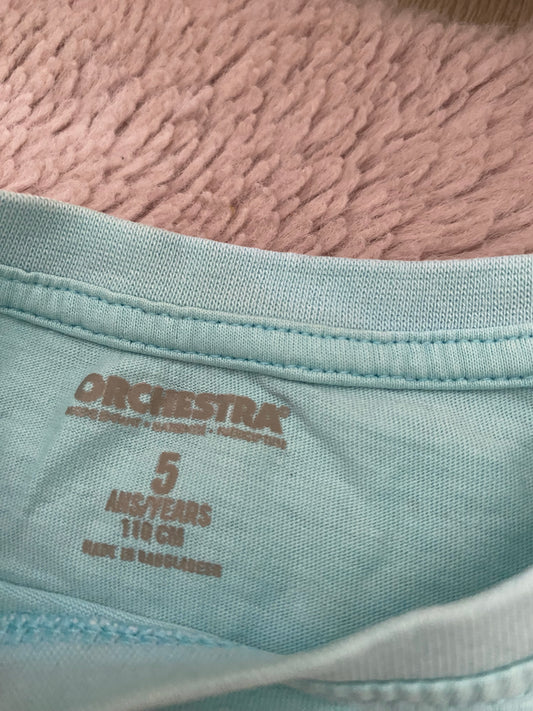 🔵 T-shirt bleu – Orchestra – 5 ans – manches courtes