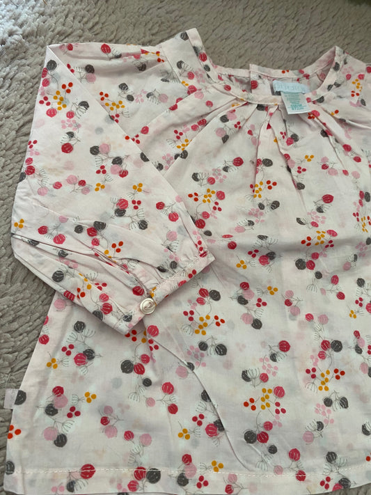 🌸 Blouse rose à pois – Obaïbi – 6 mois