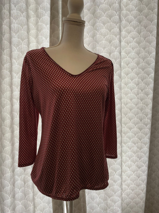 Blouse rouge motif blanc – Cache Cache – 38