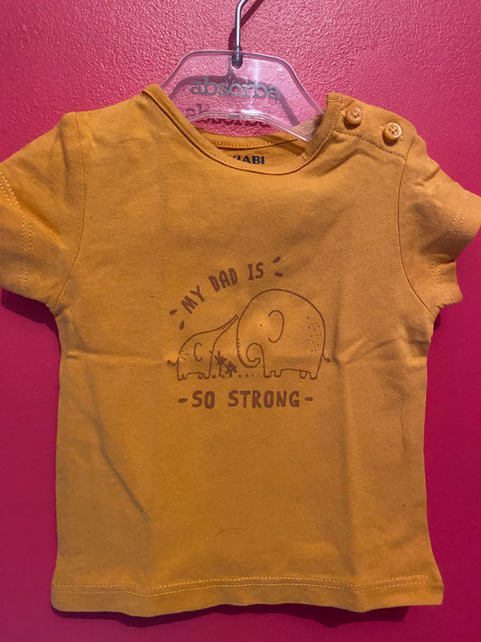 T-shirt jaune manches courtes – Kiabi – 1 mois