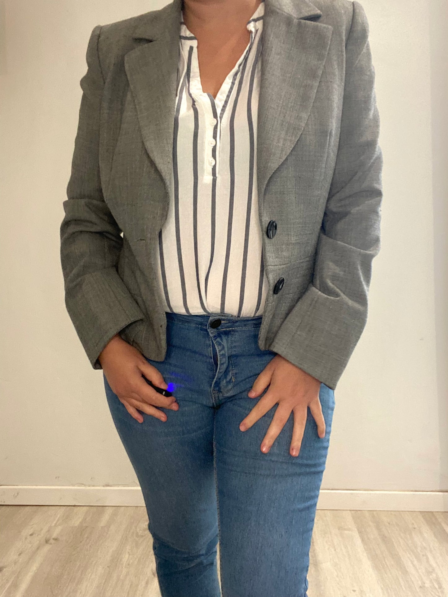 Blazer court gris
