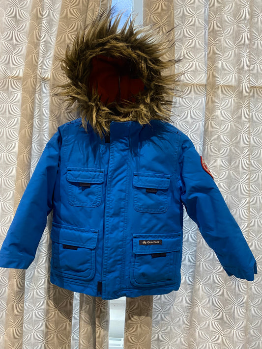 🧥 Parka doudoune bleue – Quechua – 2/3 ans