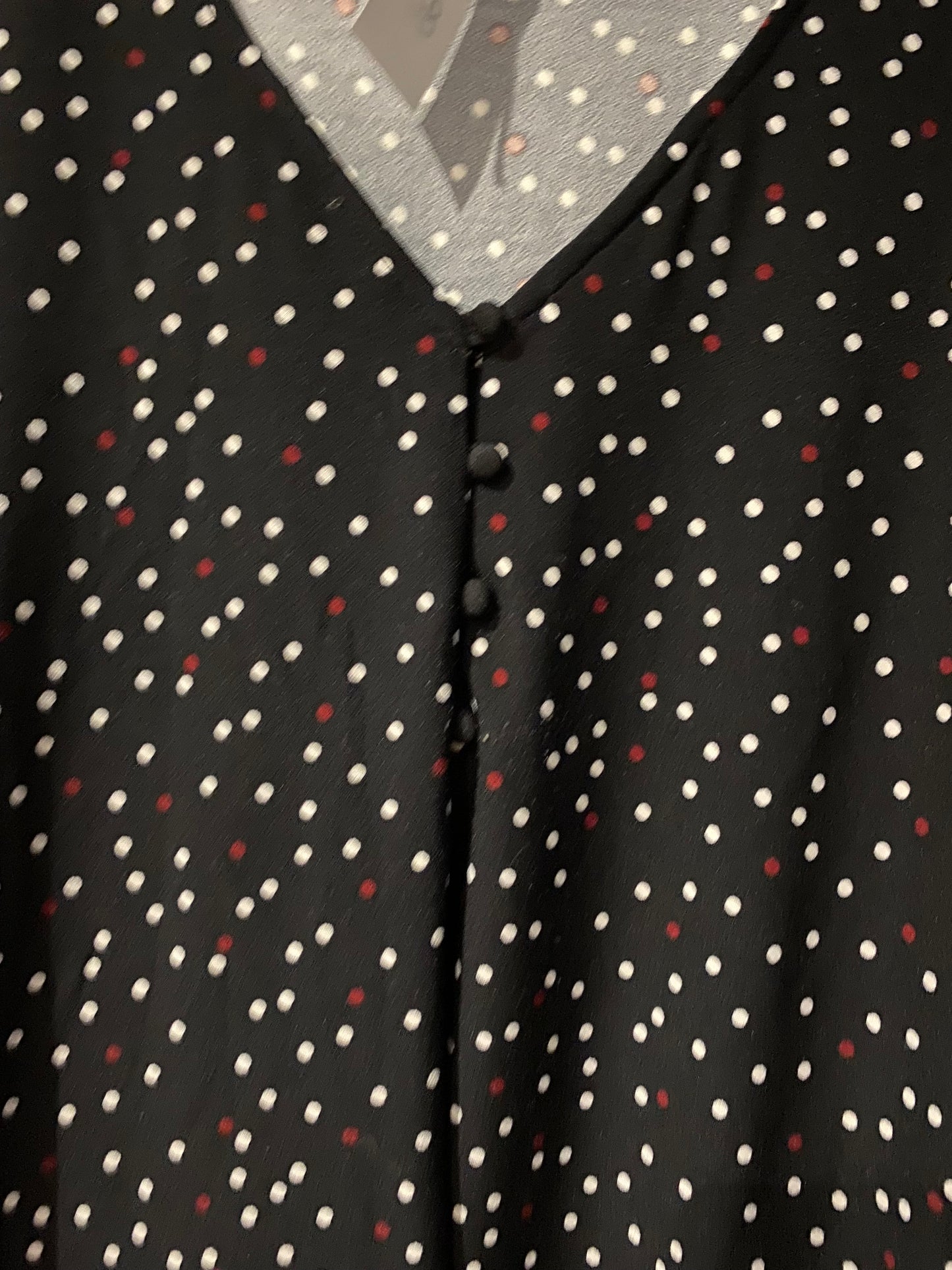 robe droite noire à pois rouge & blanc – mango – taille m