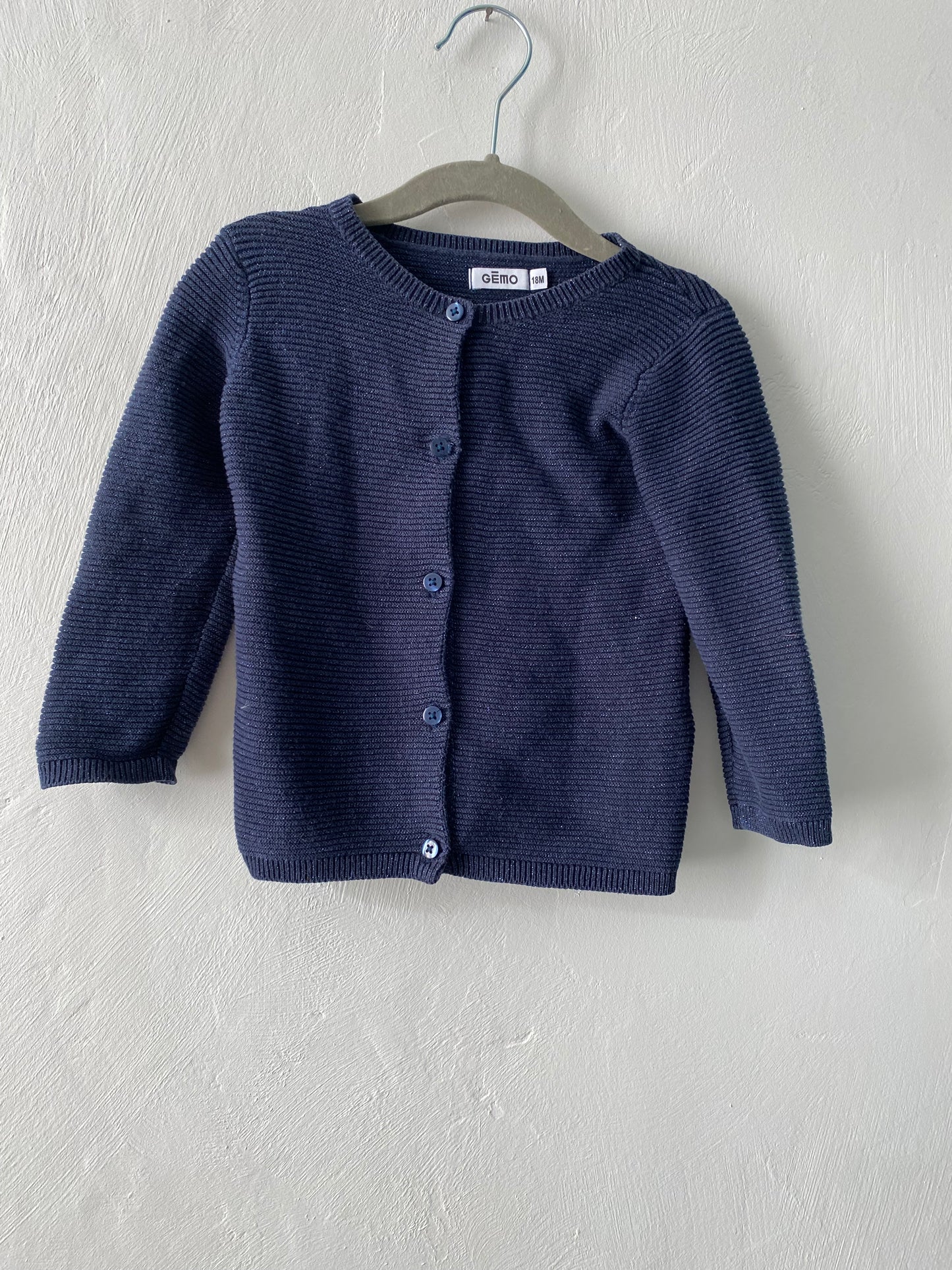 Gilet bébé marine pailleté texturé – 18 mois – Okaïdi