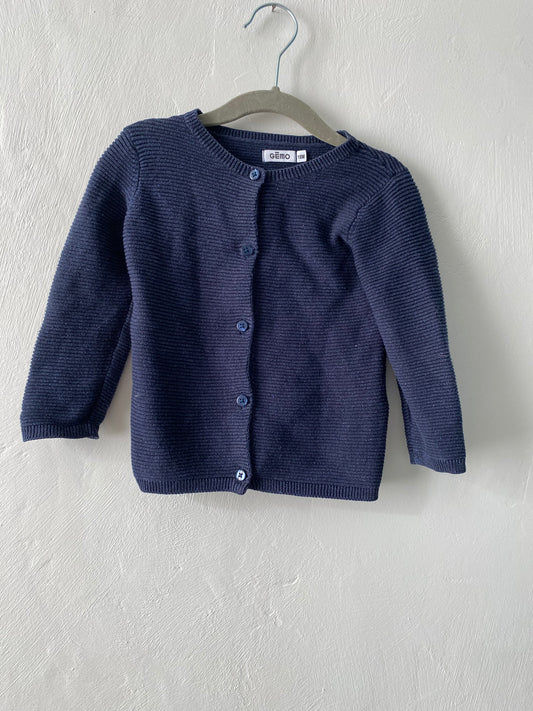 Gilet bébé marine pailleté texturé – 18 mois – Okaïdi
