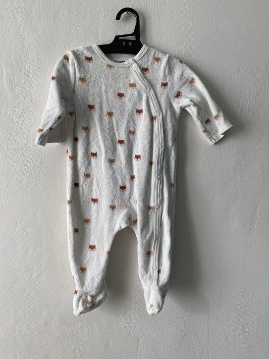🦊 Pyjama écru motif renard – 6 mois – Kiabi